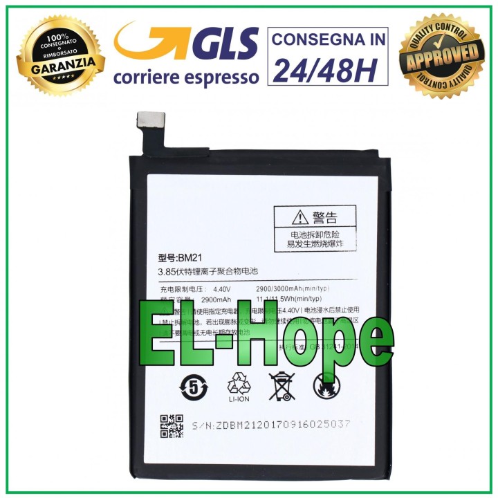 BM21 BATTERY FOR XIAOMI REDMI MI NOTE PRO 2900 mAh 3.85V EQUAL TO ORIGINAL