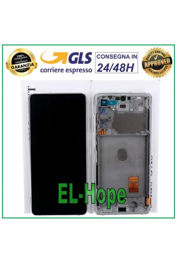 LCD DISPLAY FRAME ORIGINAL SAMSUNG GALAXY S20 FE 5G SM-G781B TOUCH GLASS WHITE