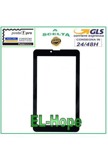 GLASS FOR TOUCH SCREEN MAJESTIC TAB 637 GLASS ORIGINAL BLACK + DOUBLE-SIDED ADHESIVE
