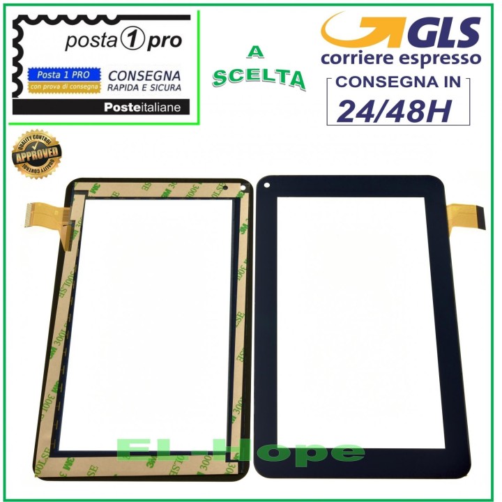 TOUCH SCREEN GLASS ALLWINNER A20 DIGITIZER ORIGINAL BLACK