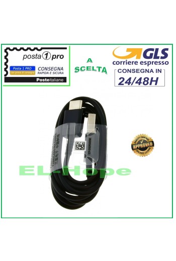 DATA CABLE CHARGING CABLE BATTERY CHARGER TYPE-C FOR SAMSUNG BLACK 1.20 MT