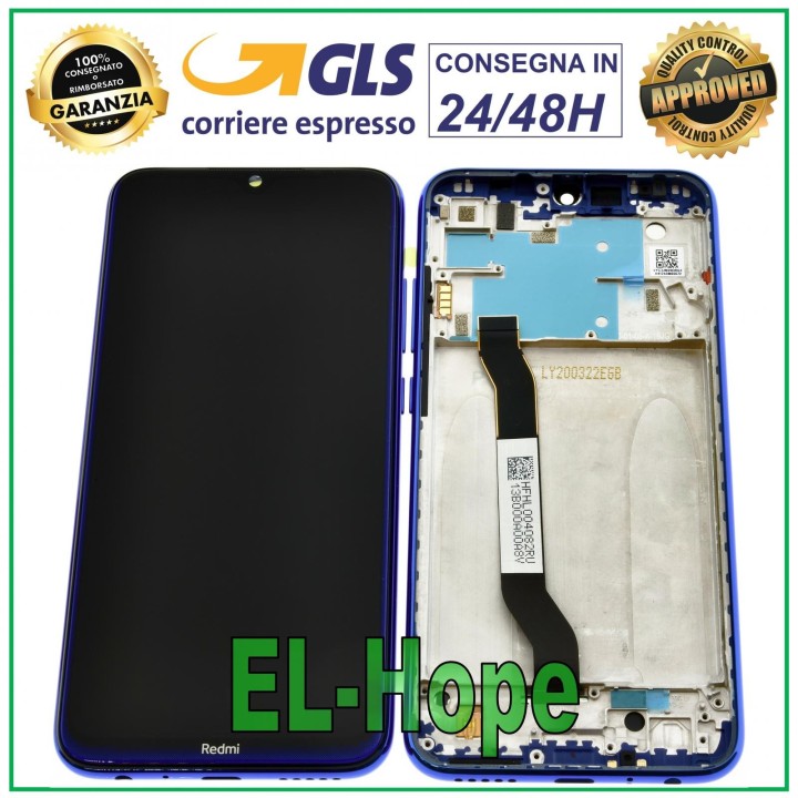 LCD DISPLAY + ORIGINAL FRAME XIAOMI REDMI NOTE 8 M1908C3JH TOUCH SCREEN BLUE