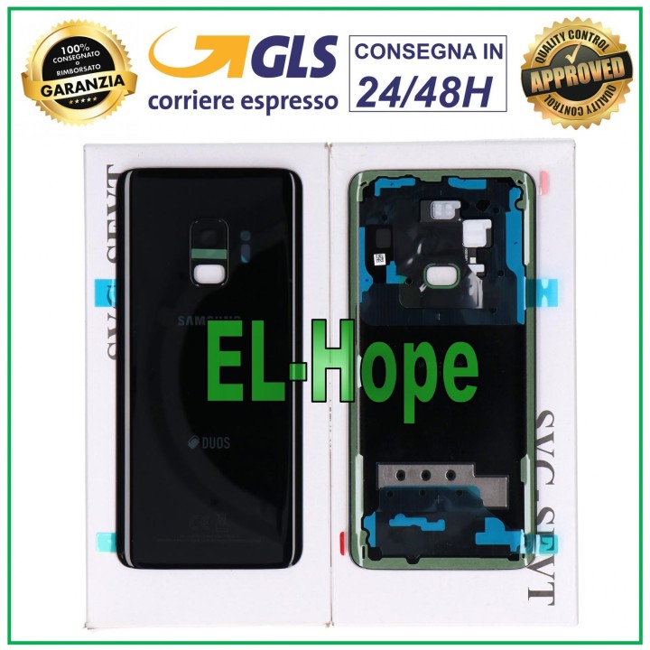 BACK GLASS BATTERY ORIGINAL SAMSUNG GALAXY S9 2018 SM-G960 FN CASE BLACK