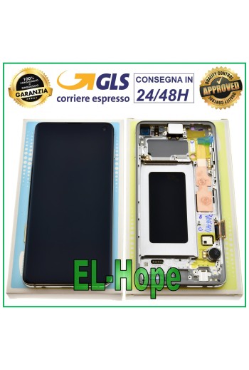 ORIGINAL LCD DISPLAY SAMSUNG GALAXY S10 SM-G973F DS TOUCH SCREEN PRISM SILVER