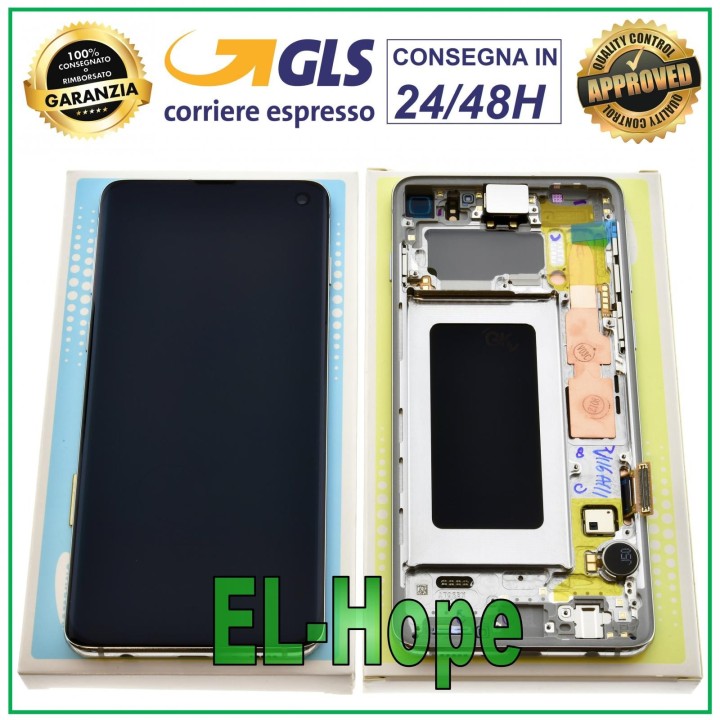 ORIGINAL DISPLAY SAMSUNG S10 SM-G973F DS TOUCH SCREEN PRISM SILVER GH82-18850B
