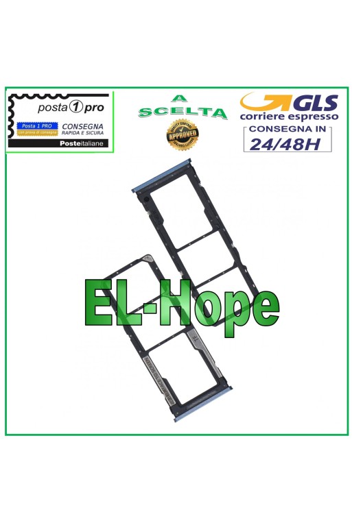 SLOT CARRIAGE SIM SD CARD COMPARTMENT FOR XIAOMI REDMI NOTE 9 PRO MAX M2003J6B1I BLUE