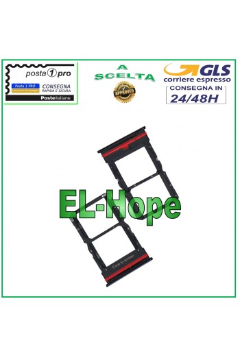 SLOT CARRIAGE COMPARTMENT NANO SIM CARD 1 /SIM 2 FOR XIAOMI MI 10 LITE M2002J9E BLACK