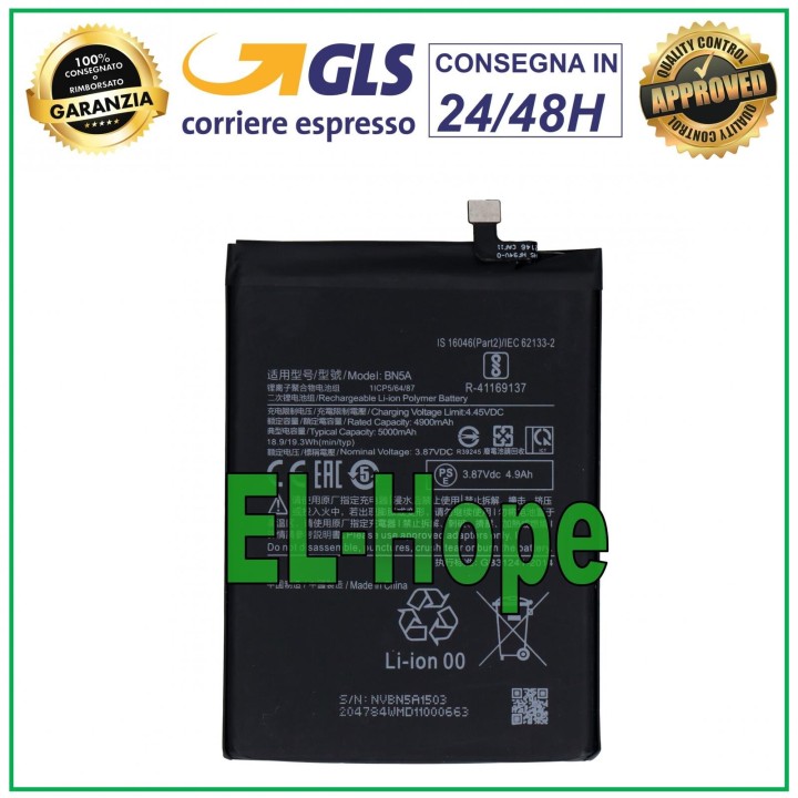 BATTERY BN5A FOR XIAOMI REDMI NOTE 10T 5G 5000 mAh BATTERY PARI ORIGINAL