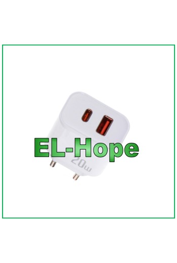 QUICK CHARGE BATTERY CHARGER FOR NOKIA 20W TRAVEL DOUBLE USB TYPE C WHITE