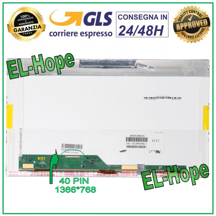 DISPLAY B156XW02 V.3 LCD NOTEBOOK 15.6 40 PIN SLIM 1366*768 HD LED SCREEN