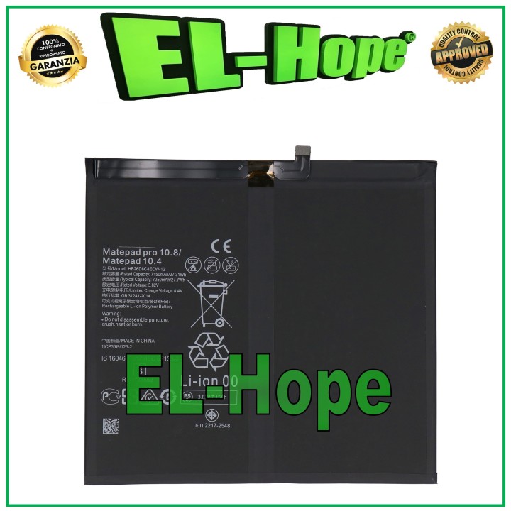 BATTERY HB26D8C8ECW-12 FOR HUAWEI MATEPAD PRO 10.4 BAH3-W09 L09 ORIGINAL PARI