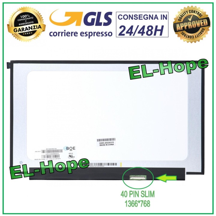 DISPLAY N156BGN-E43 LCD NOTEBOOK 15.6 40 PIN SLIM 1366*768 HD LED SCREEN