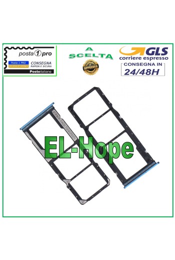 SLOT CART COMPARTMENT NANO SIM SD CARD XIAOMI REDMI NOTE 9 PRO MAX M2003J6B1 BLUE