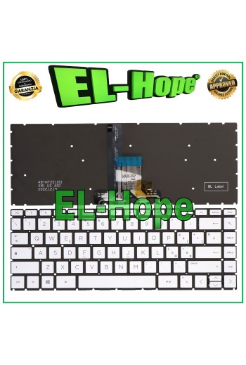 ITALIAN KEYBOARD FOR HP PAVILION 14-DA 14-DF 14-DG 14-BD SILVER BACKLIT