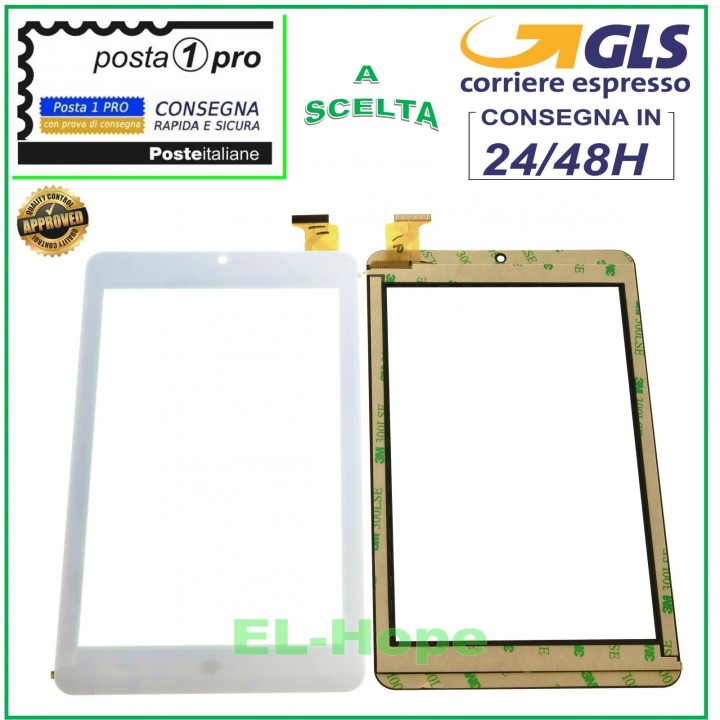 TOUCH SCREEN GLASS MEDIACOM SMARTPAD 750GO M-SP750GON M-SP750GOV ORIGINAL WHITE