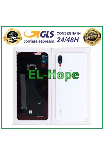 ORIGINAL HUAWEI P SMART PLUS INE-LX1 BACK COVER WHITE GLASS BODY