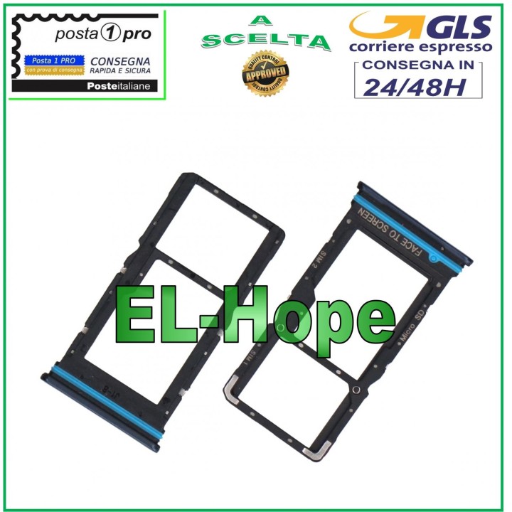 SLOT CART COMPARTMENT NANO MICRO SIM CARD XIAOMI REDMI NOTE 9 PRO 5G 2020 BLACK