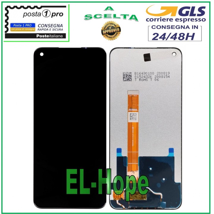 LCD DISPLAY FOR OPPO REALME V5 5G RMX2112 / 7 5G RMX2111 TOUCH SCREEN BLACK GLASS
