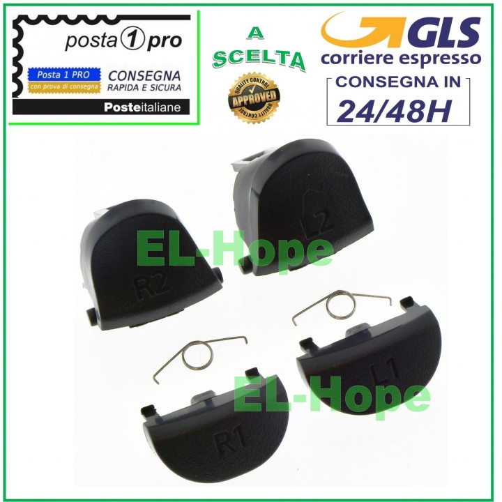 REPLACEMENT LEVER BUTTON SET L1 L2 R1 R2 + SPRINGS FOR PS4 CONTROLLER CUH-ZCT2E