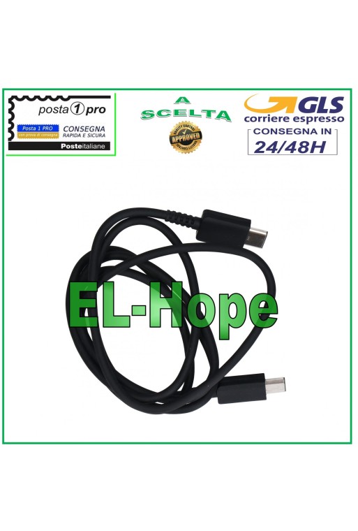 DATA CABLE CHARGING CABLE TYPE-C TYPE-C UNIVERSAL BLACK 1 MT