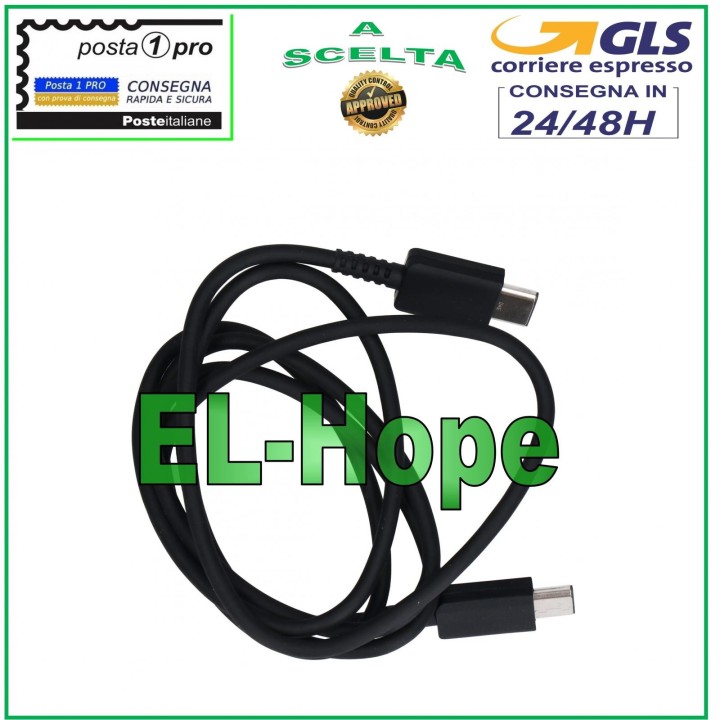 DATA CABLE CHARGING CABLE TYPE-C TYPE-C UNIVERSAL BLACK 1 MT