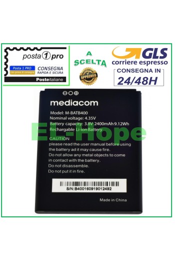 ORIGINAL BATTERY MEDIACOM M-BATB400 PHONEPAD DUO B400 M-PPAB400 M-PPBB400 3.8V