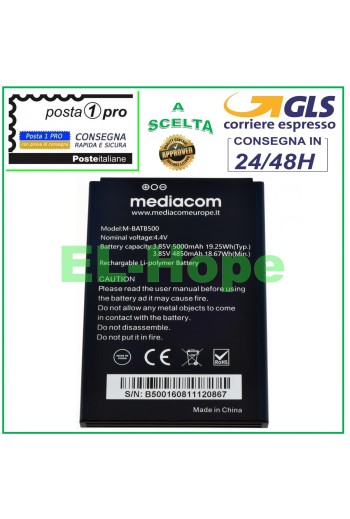 ORIGINAL BATTERY MEDIACOM M-BATB500 PHONEPAD DUO B500 M-PPAB500 5000 mAh 4.4V
