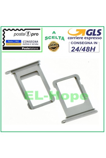 SLOT CART COMPARTMENT NANO SIM CARD HOLDER APPLE IPHONE 7 7G 7+ PLUS SILVER