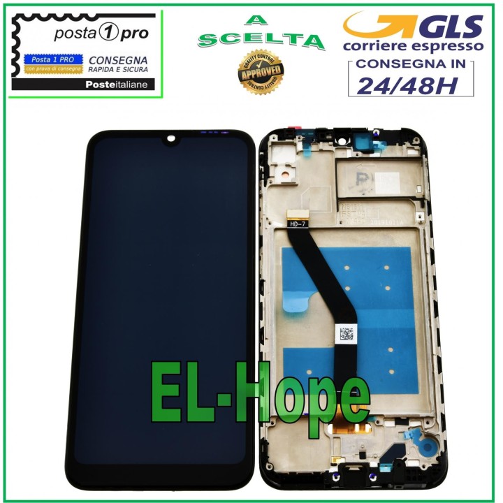 DISPLAY FRAME FOR HUAWEI Y6 2019 HONOR 8A MRD-LX1 LX2 TOUCH SCREEN BLACK SCREEN
