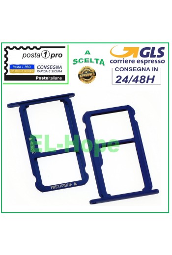 SLOT CART COMPARTMENT NANO SIM CARD + MICRO SD HUAWEI HONOR 8 FRD-L09 FRD-L19 BLUE