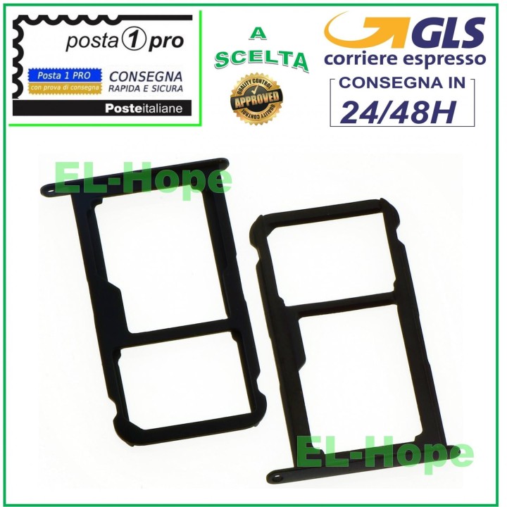SLOT CART COMPARTMENT NANO SIM MICRO SD HUAWEI P9 LITE VNS-L31 L23 L21 BLACK