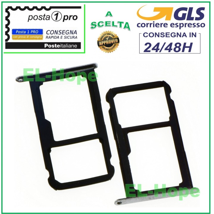 SIM CARD + MICRO SD SLOT TRAY HUAWEI P9 LITE VNS-L31 L23 L21 SILVER