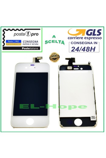 Touch Screen LCD Display Retina for Apple iPhone 4 White Screen + Frame