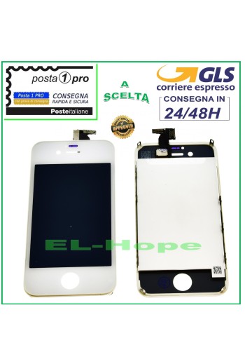 TOUCH SCREEN LCD DISPLAY RETINA FOR APPLE IPHONE 4S WHITE SCREEN + FRAME