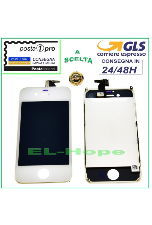 TOUCH SCREEN LCD DISPLAY RETINA FOR APPLE IPHONE 4S WHITE SCREEN + FRAME