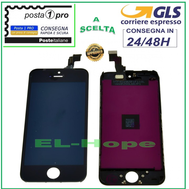 TOUCH SCREEN LCD DISPLAY RETINA FOR APPLE IPHONE 5C BLACK SCREEN + FRAME