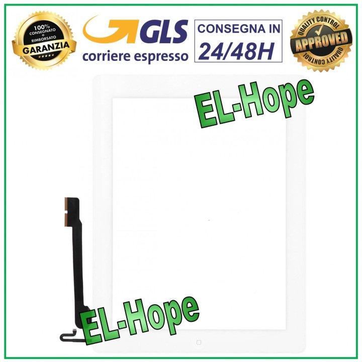 TOUCH SCREEN FOR APPLE IPAD 4 WIFI 3G A1458 A1459 A1460 WHITE GLASS HOME BUTTON