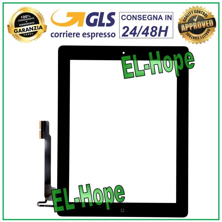 TOUCH SCREEN FOR APPLE IPAD 4 WIFI 3G A1458 A1459 A1460 BLACK GLASS + HOME BUTTON