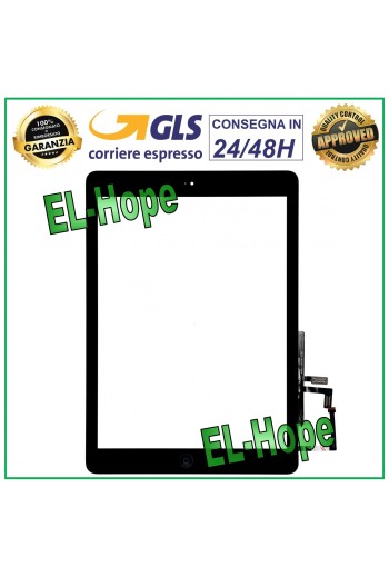 TOUCH FOR APPLE IPAD 5 AIR WIFI 3G A1474 A1475 A1476 BLACK GLASS + HOME BUTTON