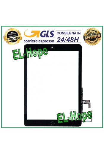 TOUCH FOR APPLE IPAD 5 AIR WIFI 3G IC CHIP A1822 A1823 BLACK GLASS + HOME BUTTON
