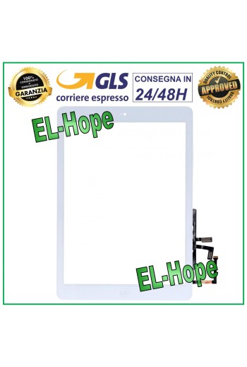 TOUCH FOR APPLE IPAD 5 AIR WIFI 3G A1474 A1475 A1476 WHITE GLASS + HOME BUTTON 