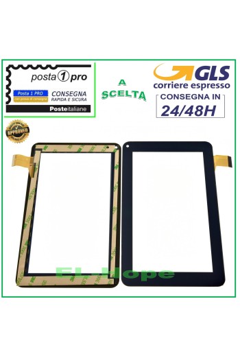 TOUCH SCREEN GLASS MEDIACOM 710GO SMARTPAD M-MP710GO DIGITIZER ORIGINAL BLACK