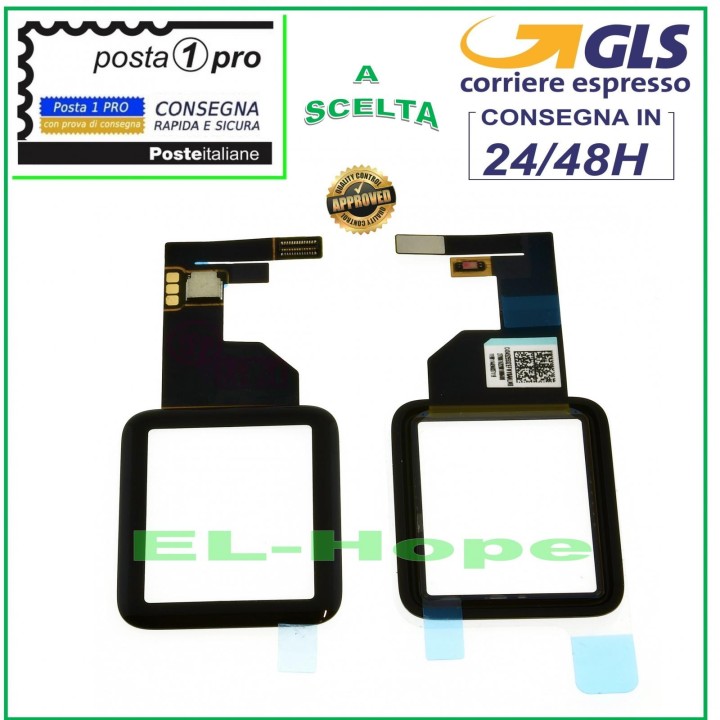 TOUCH SCREEN GLASS FOR SMARTWATCH APPLE WATCH 1 A1553 A1802 38MM DIGITIZER BLACK