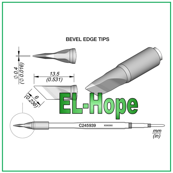 CARTRIDGE C245939 JBC CARTRIDGE KNIFE 6.0 X 0.4 ORIGINAL SOLDERING IRON TIP
