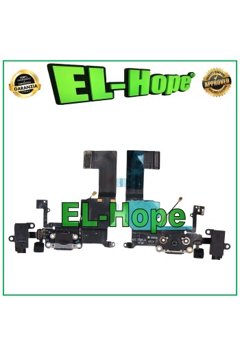 CHARGING CONNECTOR FOR APPLE iPhone 5C FLAT FLEX MICROPHONE DOCK CHARGING BLACK