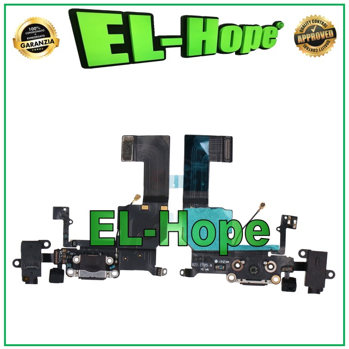 CHARGING CONNECTOR FOR APPLE iPhone 5C FLAT FLEX MICROPHONE DOCK CHARGING BLACK