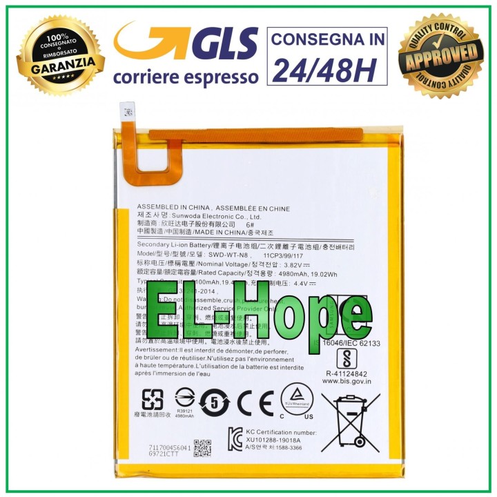 SWD-WT-N8 BATTERY FOR SAMSUNG GALAXY TAB A 8.0 SM-T290 SM-T295 5100 mAh