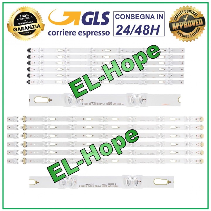 KIT 12 LED BARS FOR 50  SAMSUNG TV S-KU6K-50-FL30- RL BN96-39657A BN96-39658A