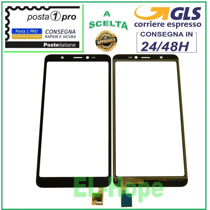 TOUCH SCREEN GLASS WIKO Y60 DIGITIZER BLACK GLASS 5.45