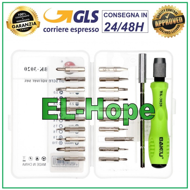 SET 22 PCS BAKU BK-3020 SCREWDRIVER SCREWDRIVER TOOL KIT OPENING SMARTPHONE TABLET